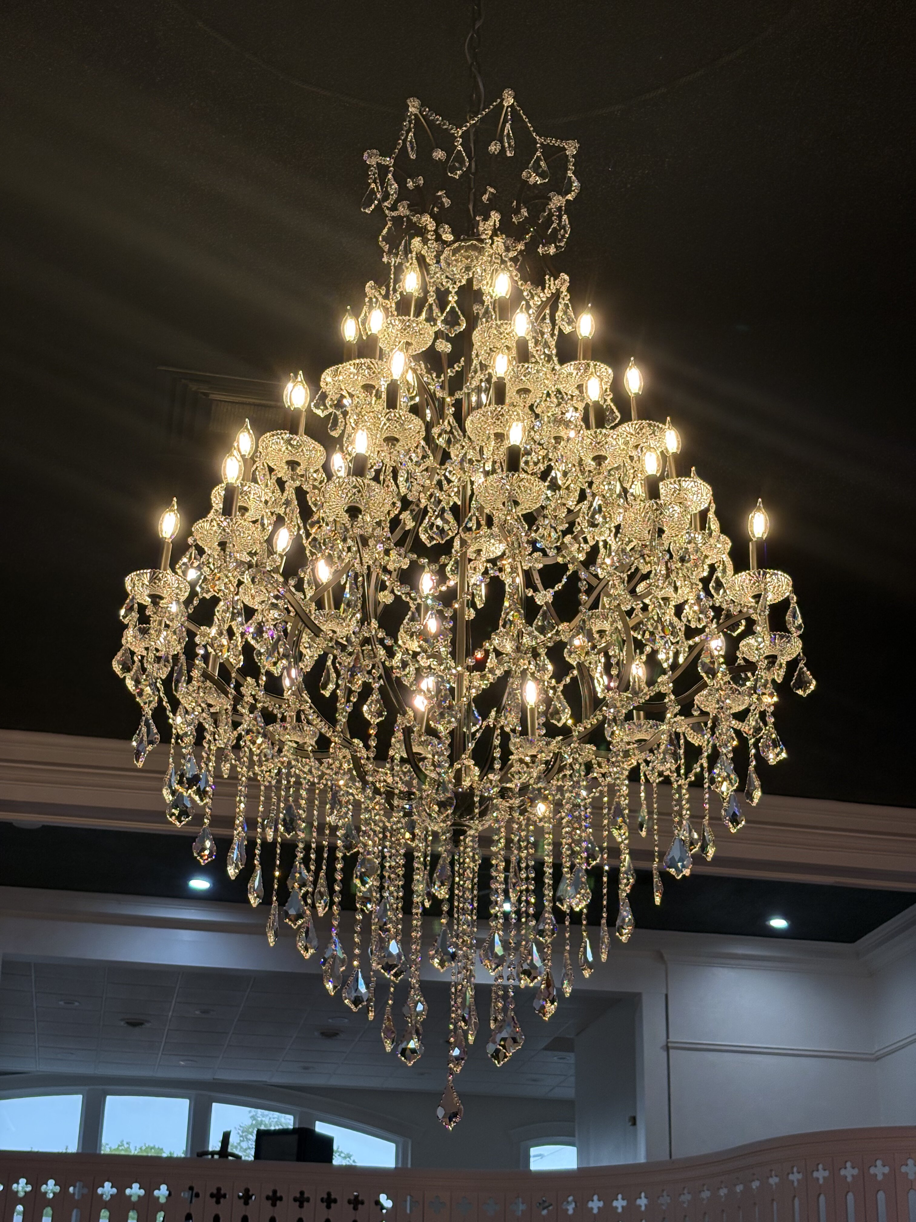 Crystal Chandelier Installation